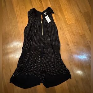 Cache Black Romper with Gold Dots